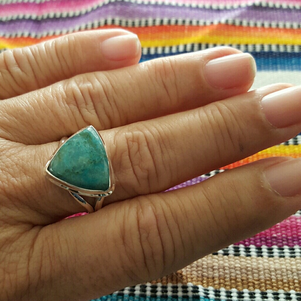 Chrysocolla Ring Nevada Sterling Silver